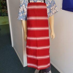 Red/White Bibed Cotton Apron
